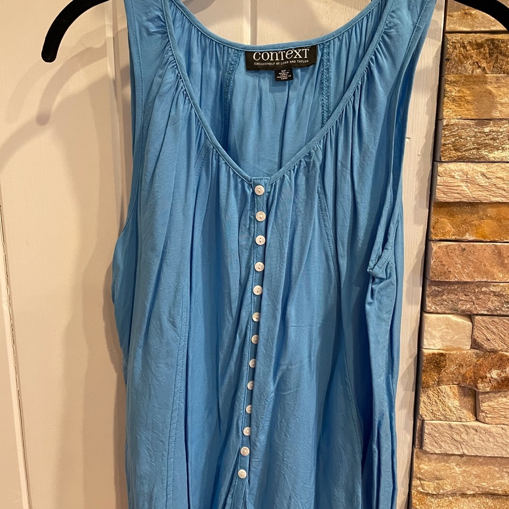 Blue bloused tank,